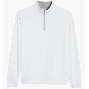 Peter Millar White Perth Performance Quarter Zip Pullover, Size L